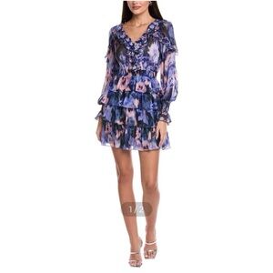 Marchesa Rosa Rose Print Mini Dress